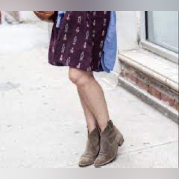 ♦️ MADEWELL ankle boot 6.5 Barnwood suede booties low heel mink olive moss - Picture 4 of 8